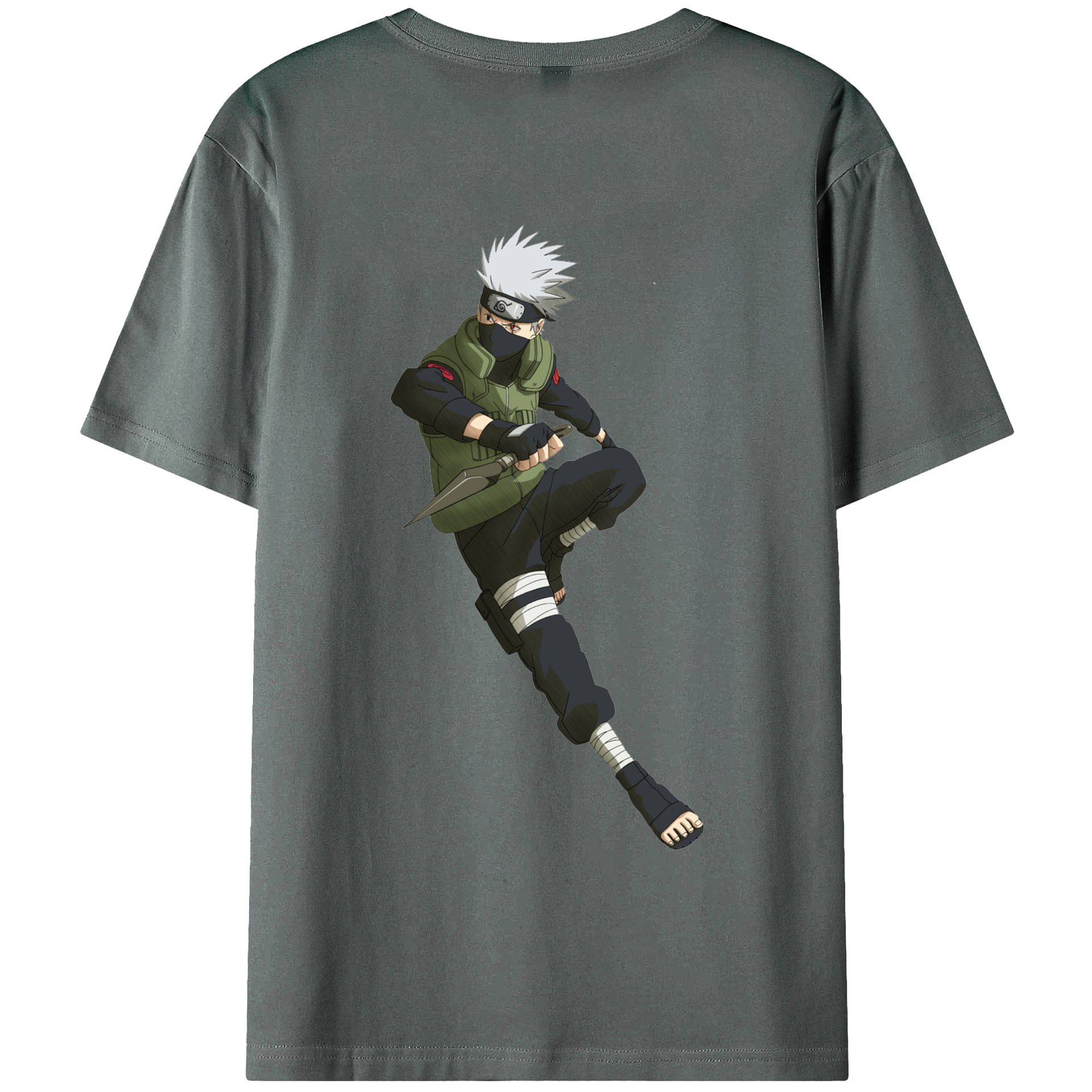 （画像用） NARUTO -ナルト- はたけ カカシ Hatake Kakashi 綿100％半袖Tシャツ（背面プリント）
